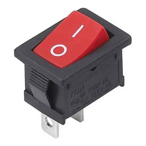 kit 5 peças - Chave Gangorra Kcd1-101 VERMELHA 15x21mm ou aproximadamente 10x15mm Liga/desliga 250v 3A Esp8266 Arduino