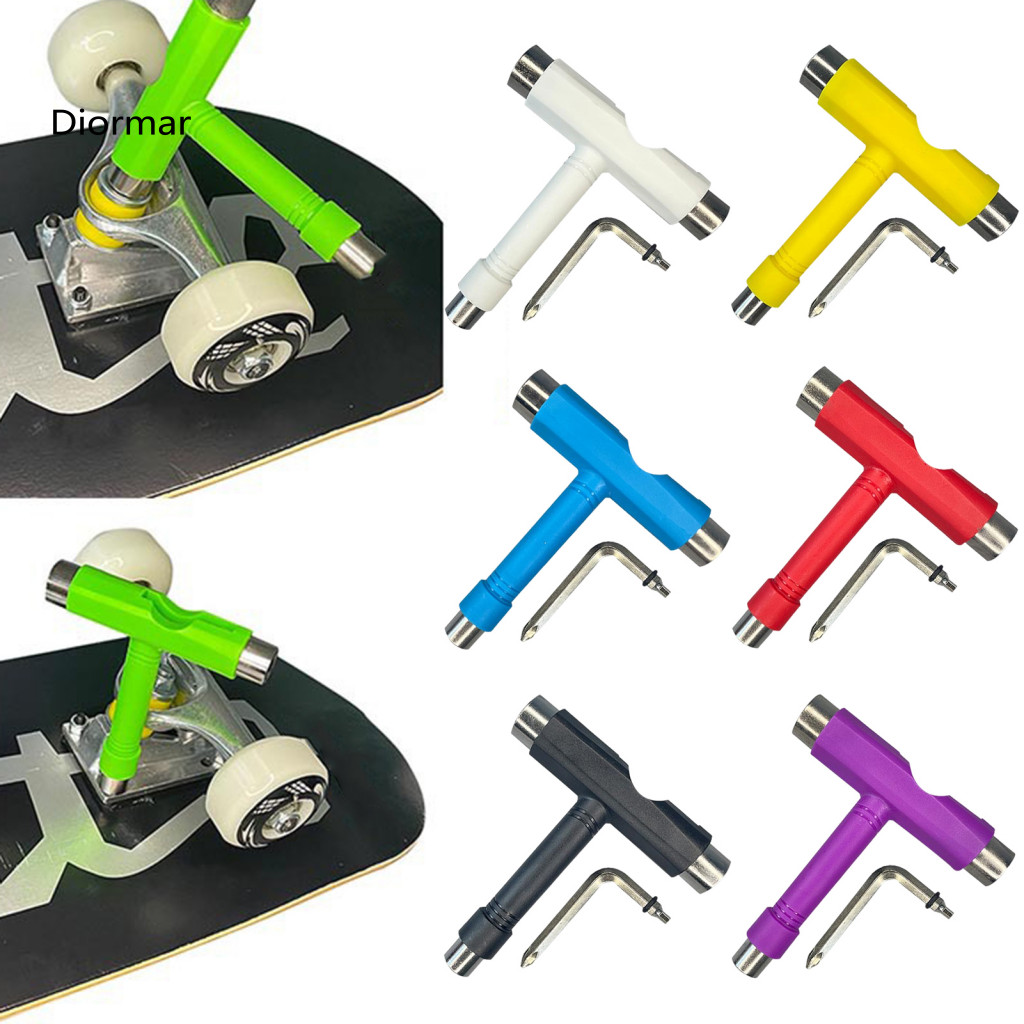 Adjustable Skateboard Wrench Multifunctional Tool Heavy Duty T L Type Hex Screwdriver Portable Skate Tools for Kids Long