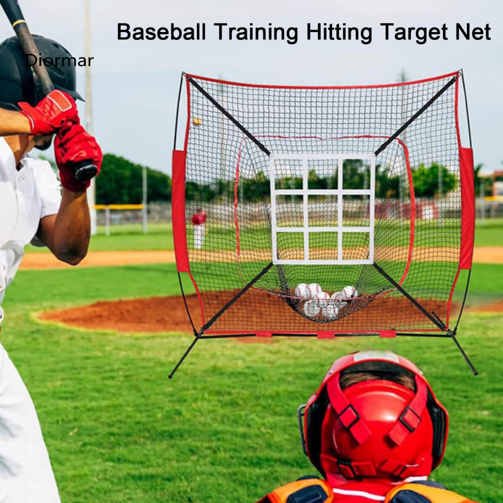 Baseball Strike Zone Target Net Easy Installation Softball with Hooks – Portable Adjustable for Hitting for Outdoor