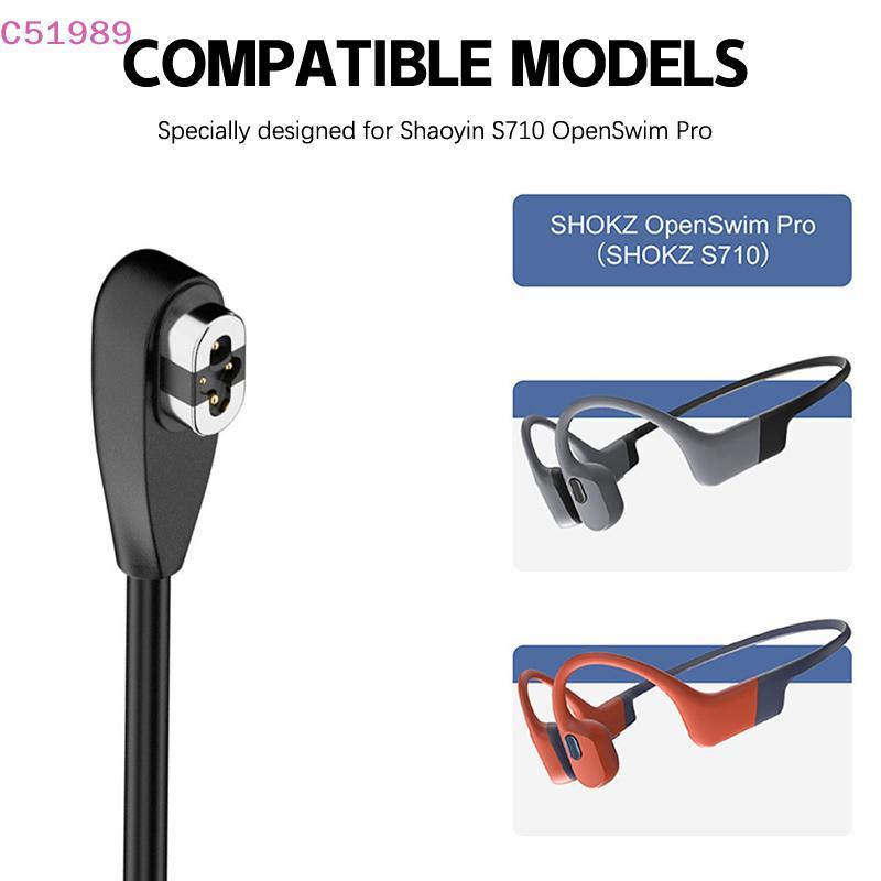 [kaan] Cabo Carregador Tipo C/USB Para Shokz OpenSwim Pro S710 Fone De Ouvido De Condução Óssea Magnético De Carregament
