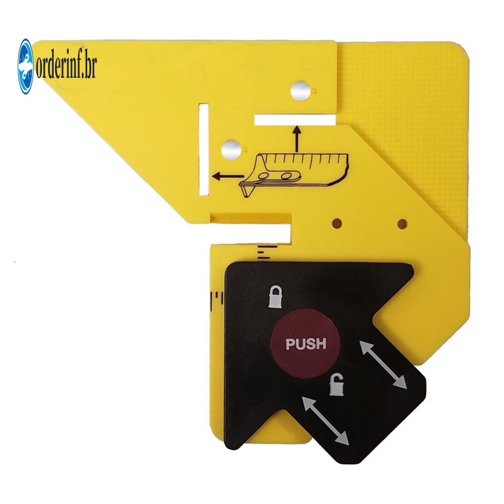 Right Angle Measuring Tool Locking Ruler Multifunctional with Level and Adjustable Precision Carpentry for Woodworking