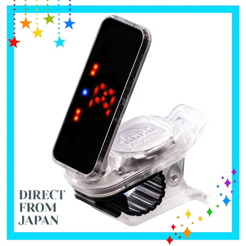 KORG Pitchclip 2+ Clip Tuner for Guitar/Bass - Lightweight, 18-Hour Battery Life, Adjustable Angle, Lefty Compatible - N