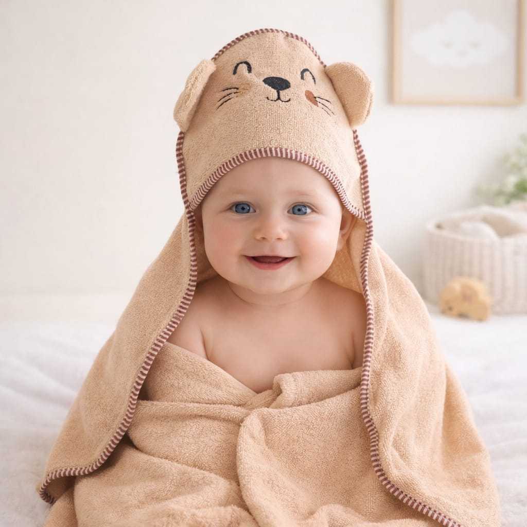 Toalha de Banho Bebê com Capuz Ursinho Super Macia Soft Antialérgica Enxoval Bebê