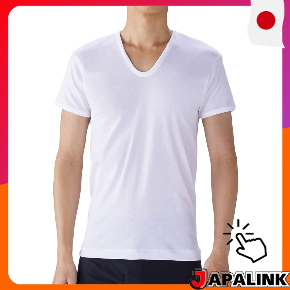 GUNZE Camiseta Interna Confortável Algodão Antibacteriana U Neck Manga Curta KQ5016 【Direct from Japan】