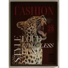 Quadro decorativo Estilo moderno animal print rugido (1 peça)