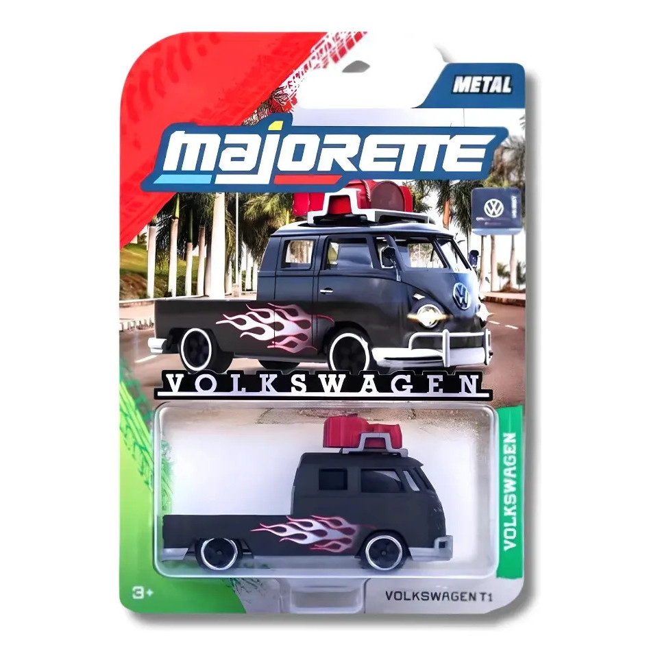Miniatura 1:64 VW Kombi Pickup T1 Preta Majorette Top