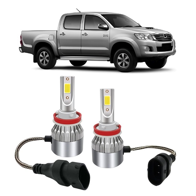 Par Lampada Super LED Farol de Milha Hilux Pickup 2005 a 2018 6000k HB4