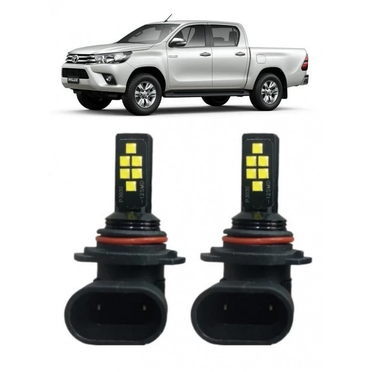 Par Lampada LED Bulbs Farol Milha Hilux Pickup 2005 a 2018 6000k