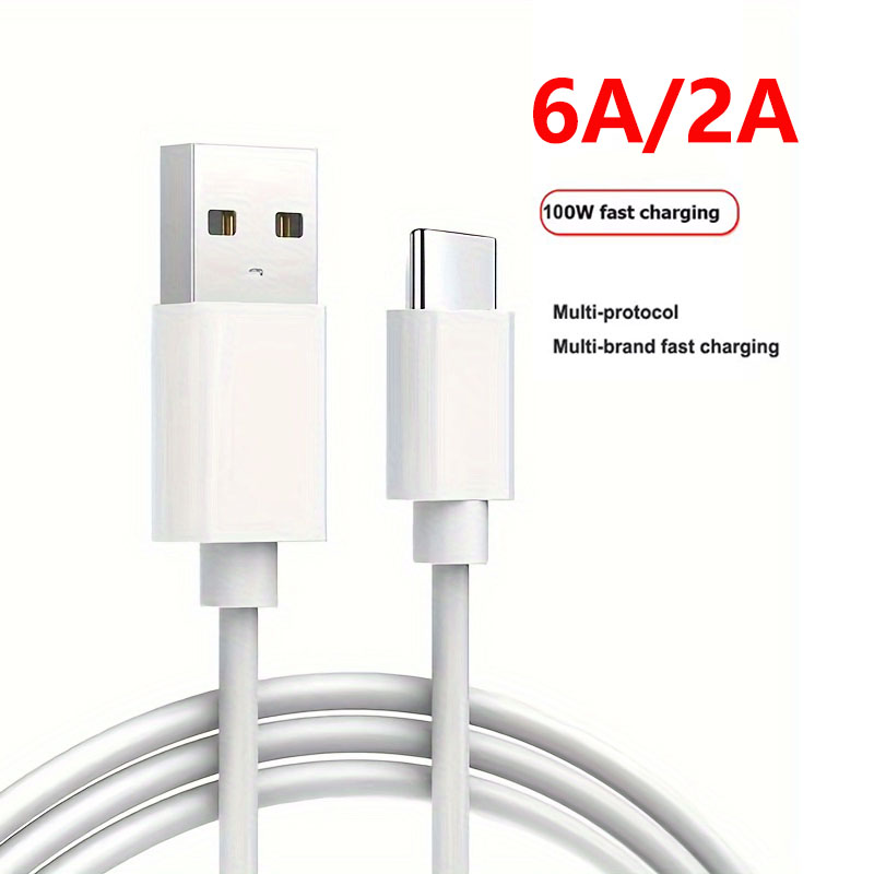 Cabo USB de Alta Qualidade para Huawei Samsung USB para Tipo C 6A Super Carregamento Rápido Cabo USB C 66w