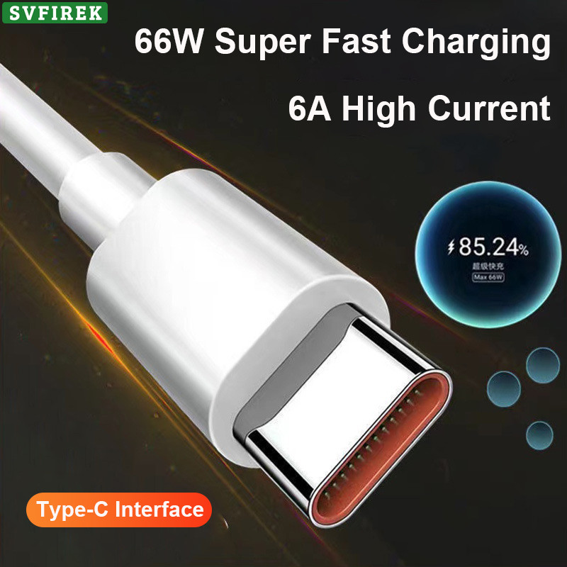 Cabo De Carregamento Rápido 66W 6A Dados De Super Carga Type C Fio De USB Linha Para Huawei Xiaomi Oppo Vivo OnePlus