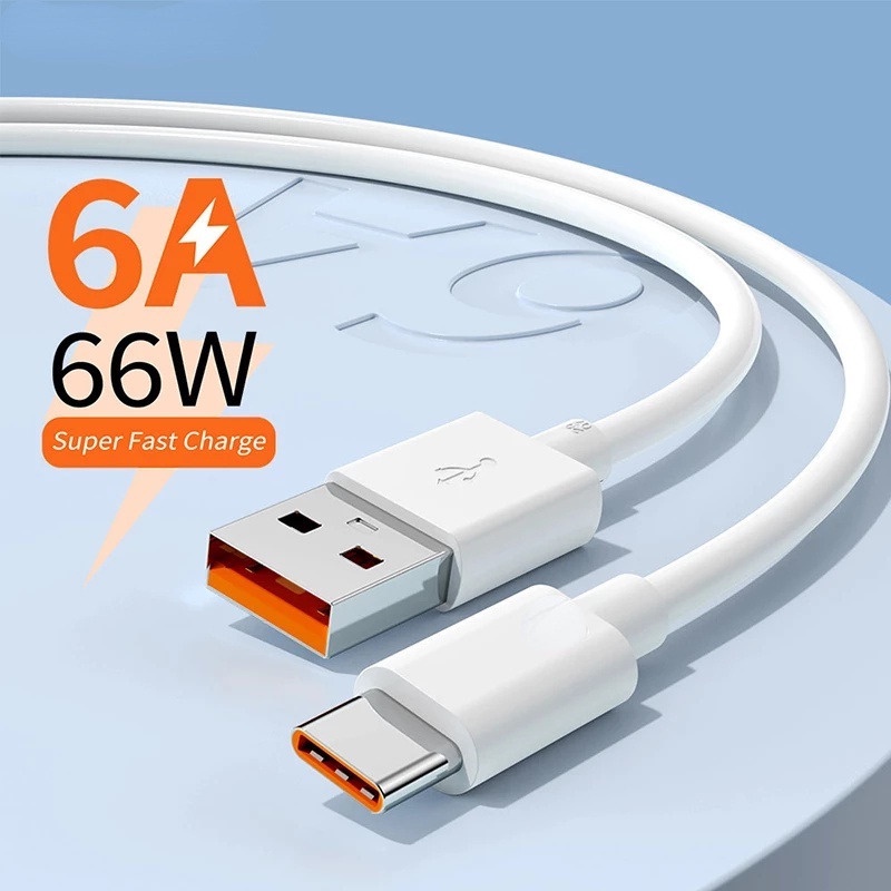 [Acessórios Móveis] Cabo Super Rápido USB Tipo C 6A 66W/De Carregador-De Carregamento Dados/Para Huawei Mate 40 50 Xiaom