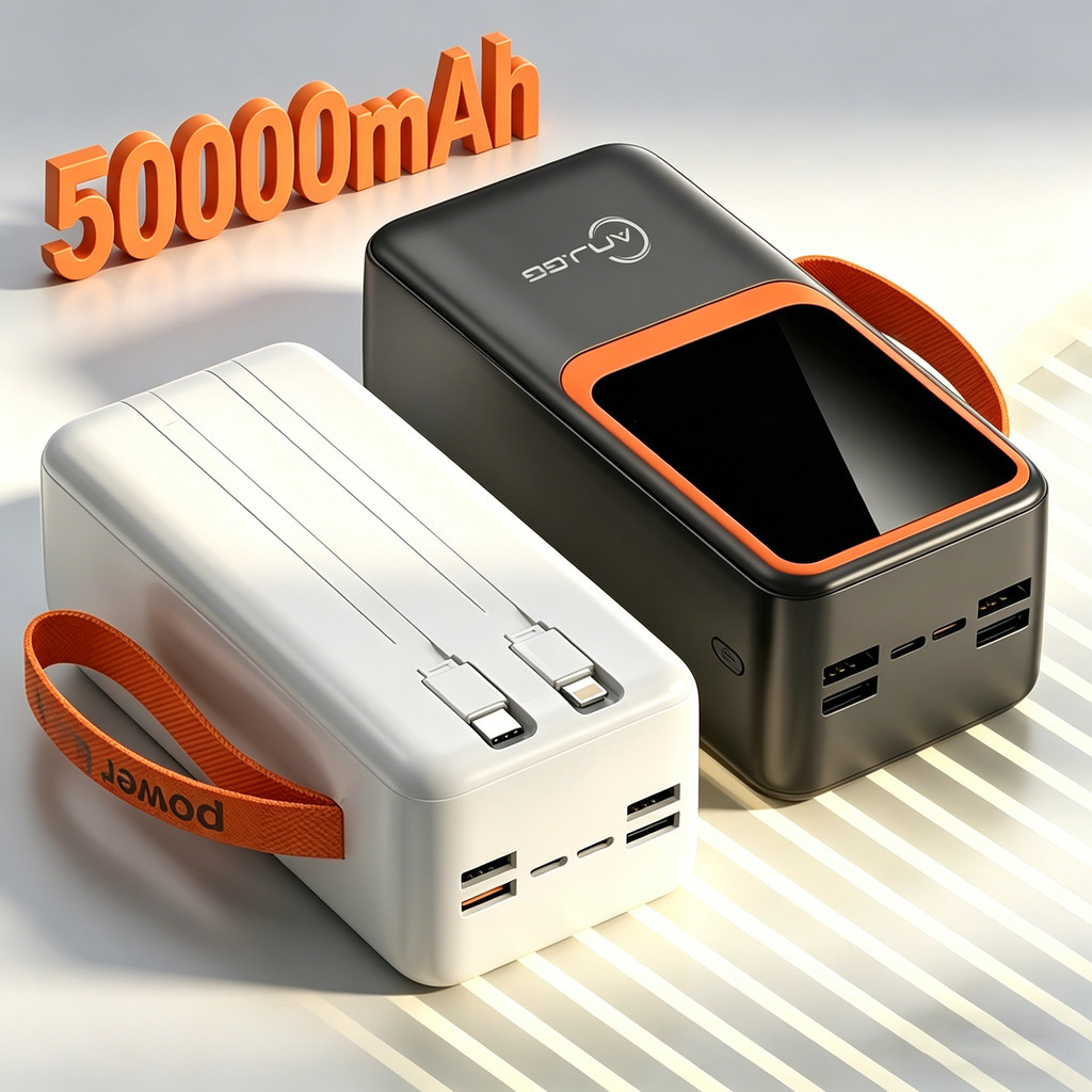 Power Bank 50000mAh 66W Super Rápido com Display Digital e 6 Saídas USB/Type-C