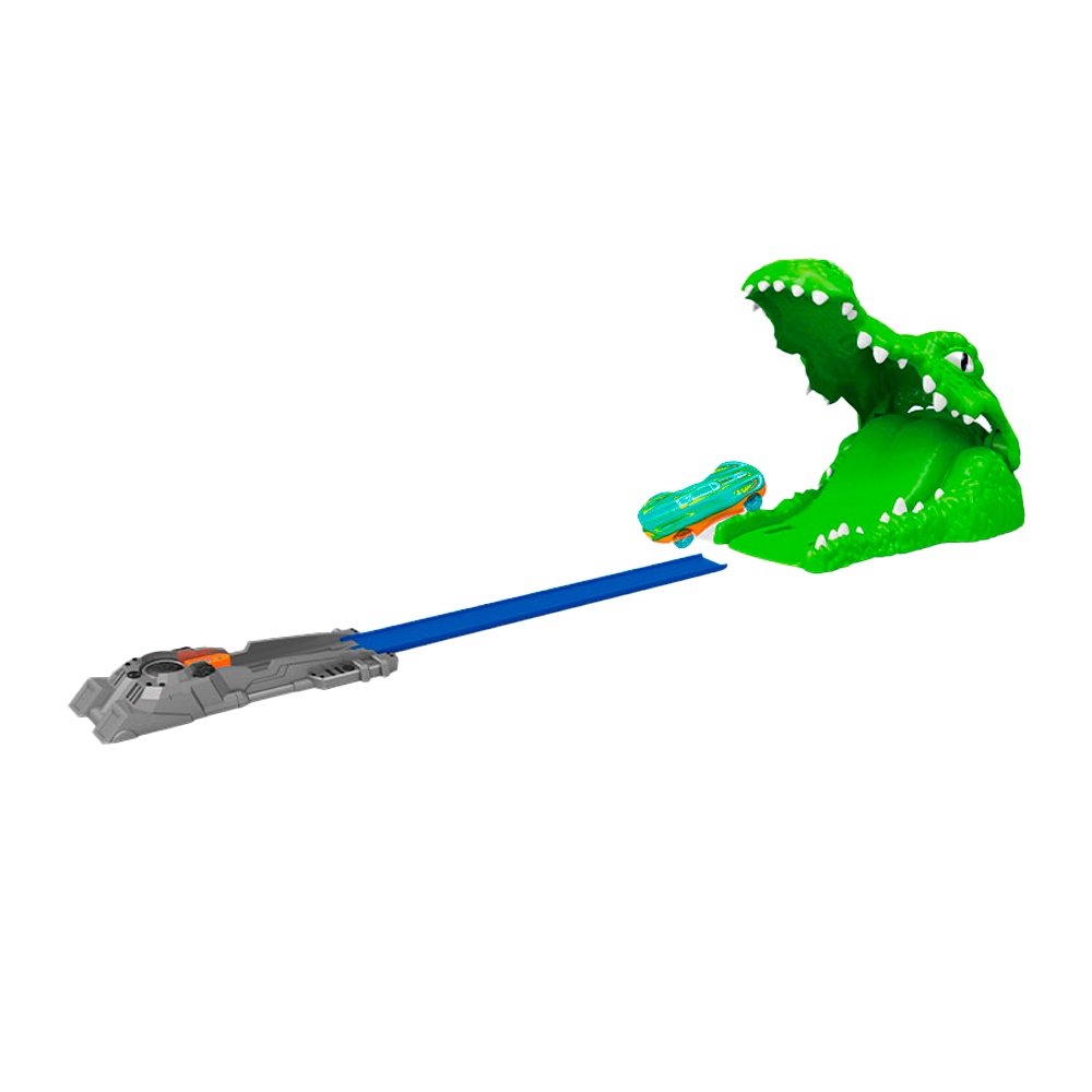 Brinquedo Super Pista Corrida Animal Crocodilo Fast Com lançador Toyng