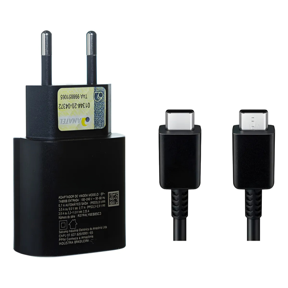 Carregador Turbo 25W Samsung Galaxy S22 S23 S24 – Super Fast USB-C Tipo C