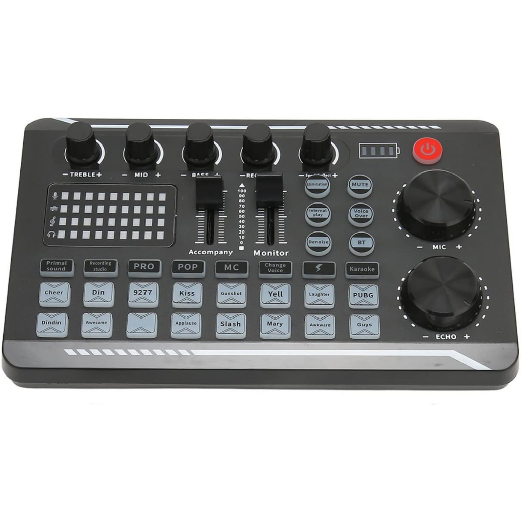 Mixer De Áudio Externo Live Sound Card Celular Tablet E Pc