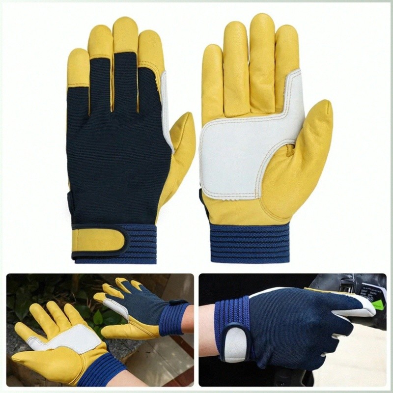 [Resistência ao Corte] Sheepskin Leather Work Gloves | Heavy Duty Safety Protection | Durable & Flexible | Cut Resistant