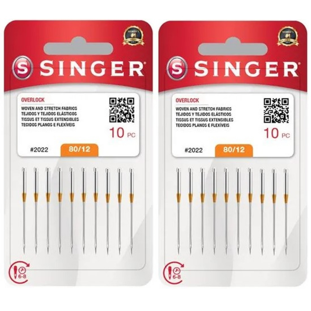 Kit 20 Agulha Ultralock Overlock Portátil 14sh 2022 - Singer ( 80/12 )