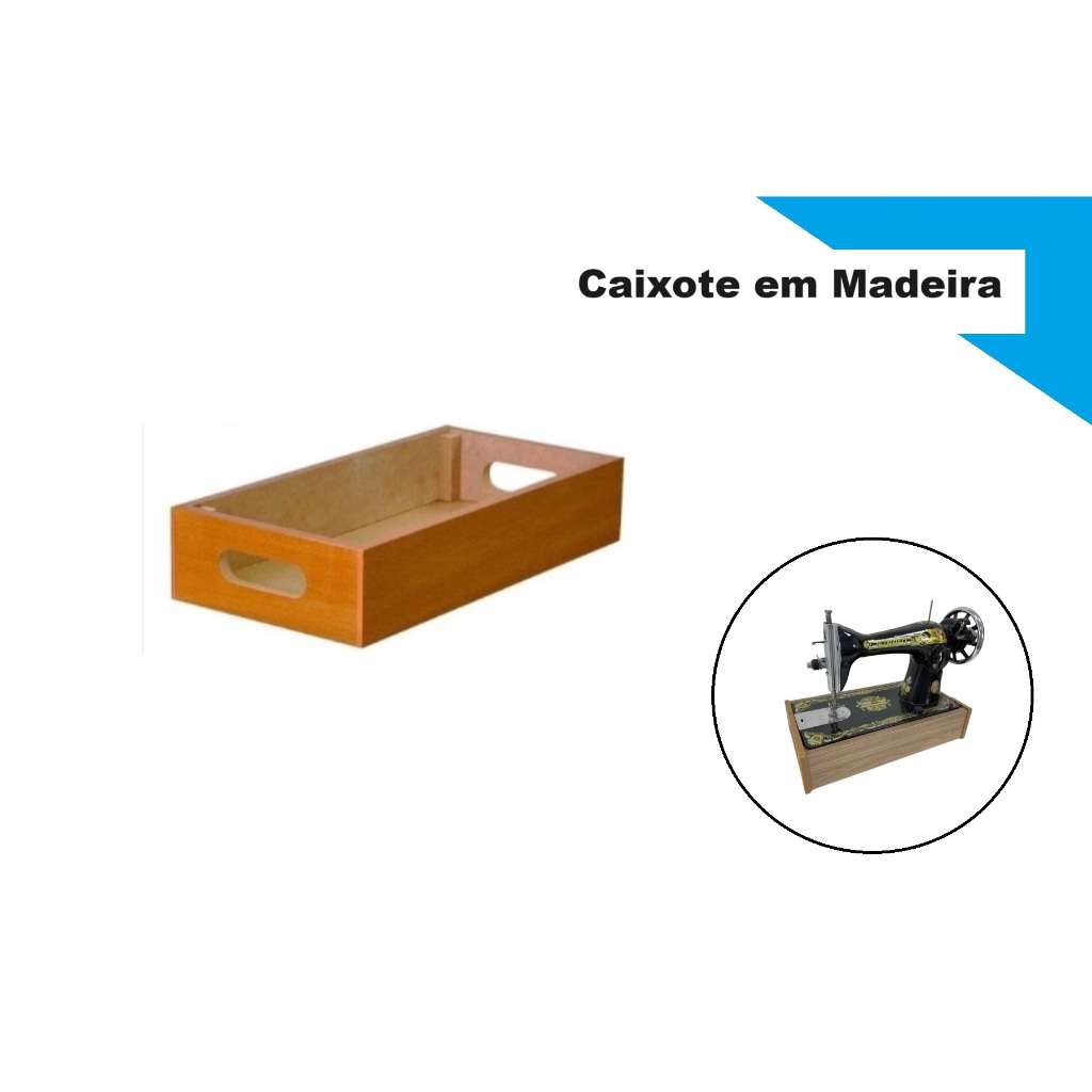 Caixa Base Madeira Para Máquina De Costura doméstica portátil Singer, Elgin, Sun Special, Brother