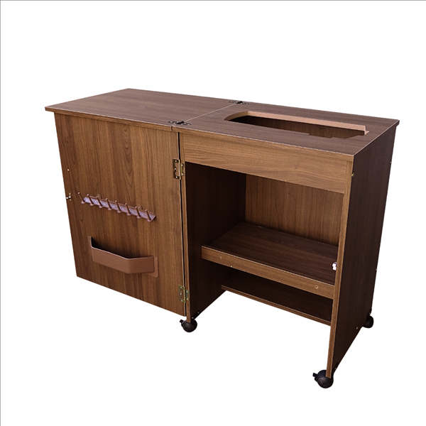 Gabinete Móvel Mesa Para Máquina De Costura Singer Portátil (Braço Livre) - CASTANHO