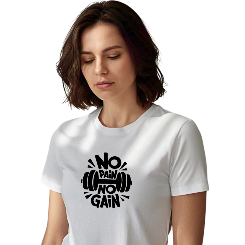 Blusa Poliéster Teresoprints No Pain no Gain Treino Crosffit