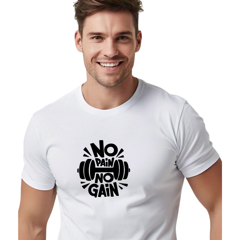 Camiseta Poliéster Teresoprints No Pain no Gain Crossfit Academia