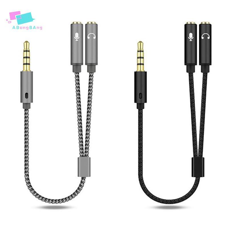 Abongbanghn 3.5mm Divisor De Fone De Ouvido Adaptador 1 Macho Para 2 Fêmeas Ja Mic Y Agradável