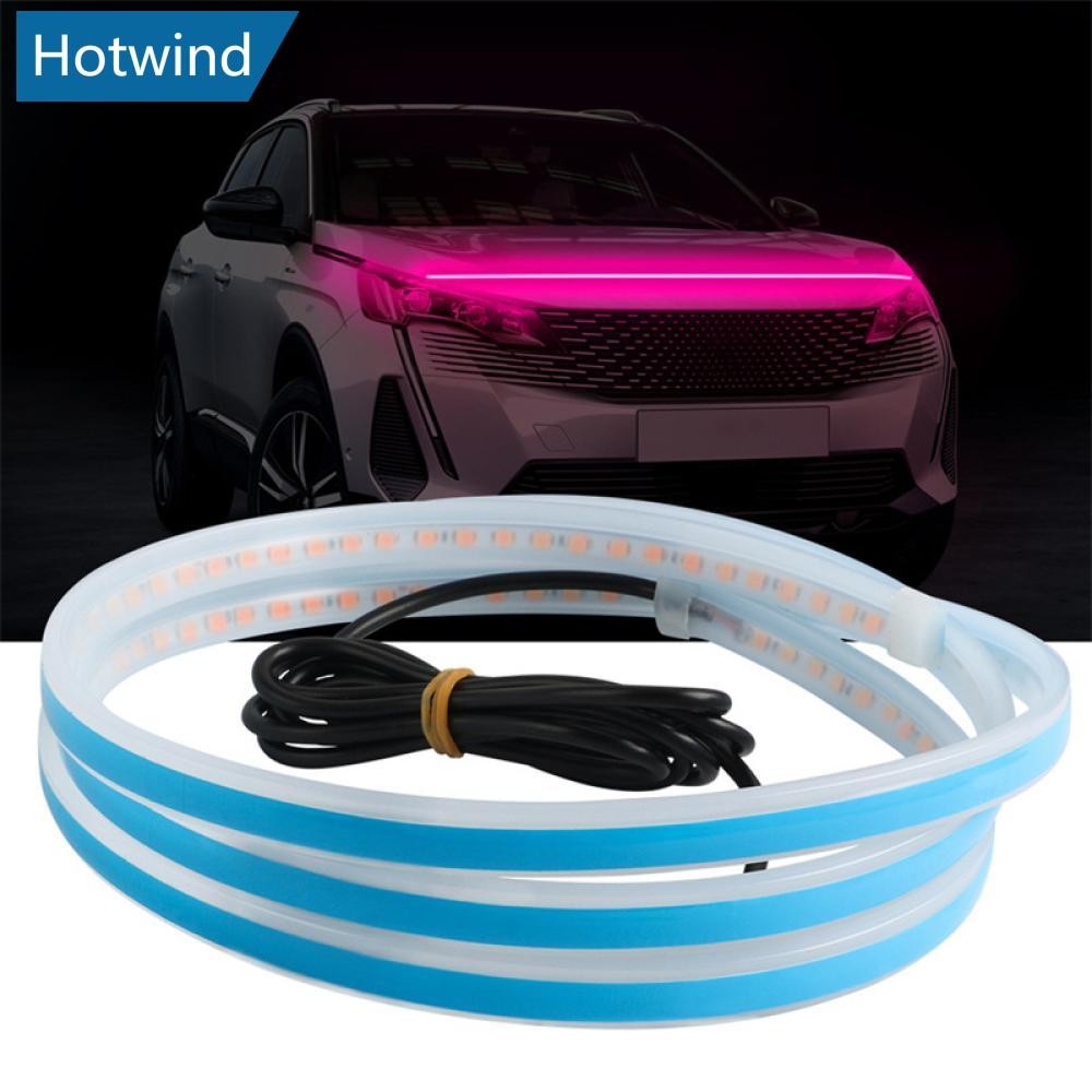 HW 1.5m Luzes Do Capô Carro Universal Tira Farol Luz De Circulação Diurna DRL Barra Lâmpada Decorativa 12V Fundo Ambient
