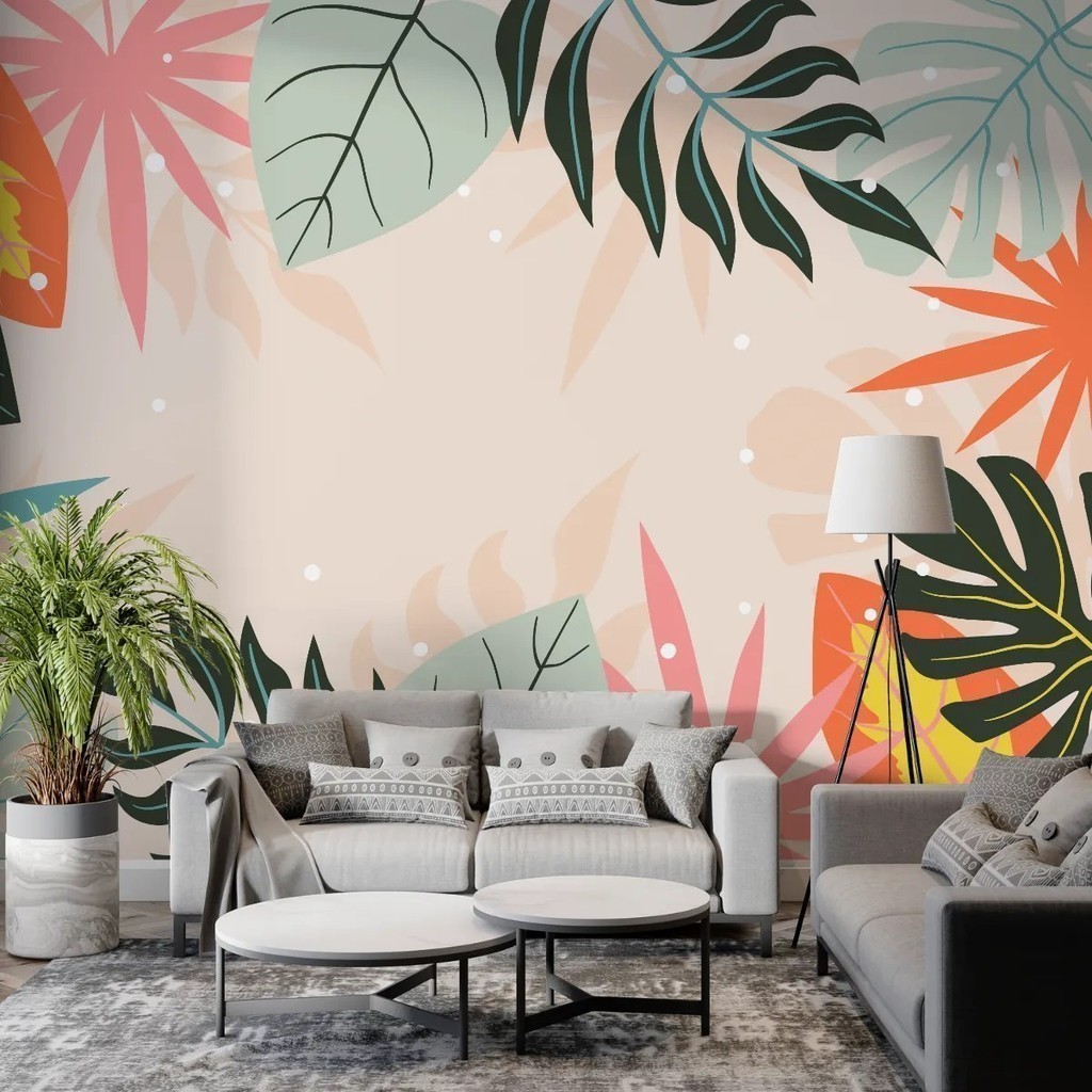 Papel de Parede Tropical  Linha Studio Decor Colorido para Decoração