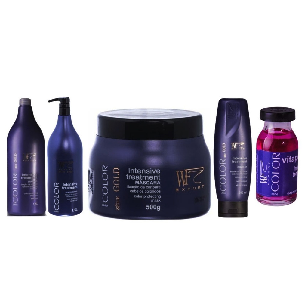 Kit 5 Peças Cabelos Coloridos Menor Desbotamento Cor Prolongada Proteção da Cor WF COLOR 3.812ml