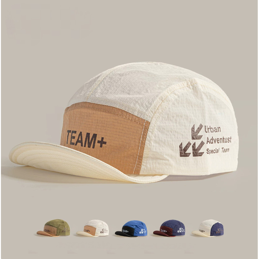 Boné Masculino Five Panel Malha Bordado Moda Camping Diário Praia Corrida Ciclismo Masculino Feminino Chapéu