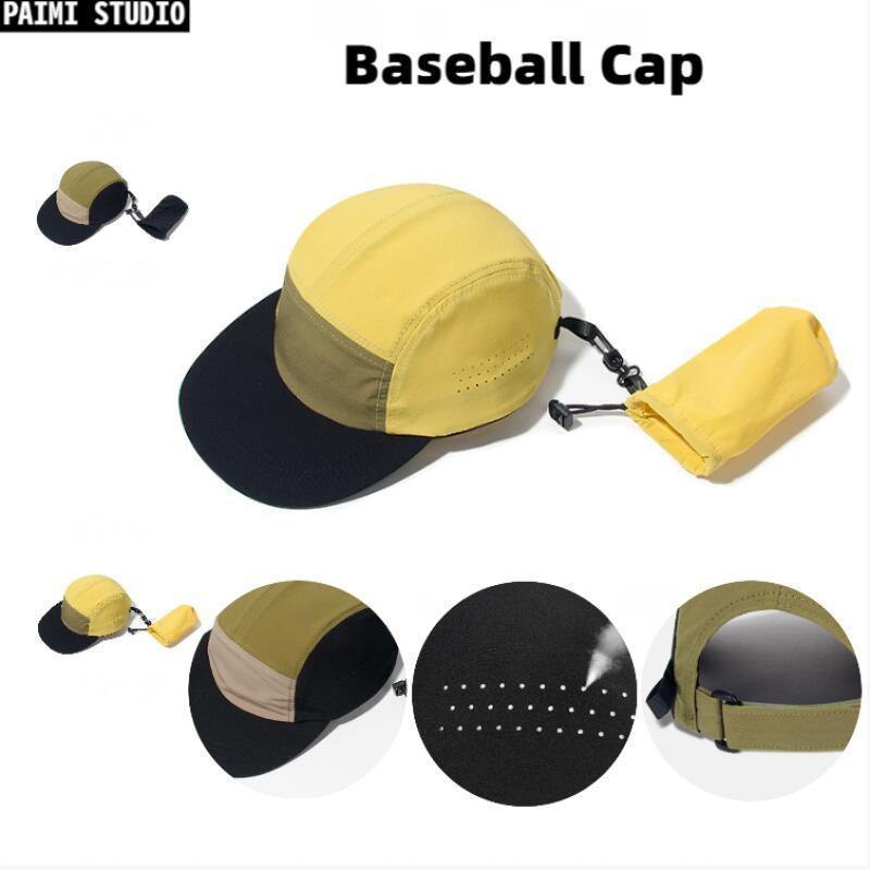 Boné Five Panel Nylon Mesh Liso Colorido Streetwear Esportivo Corrida Ciclismo Camping Uso Diário Masculino Feminino
