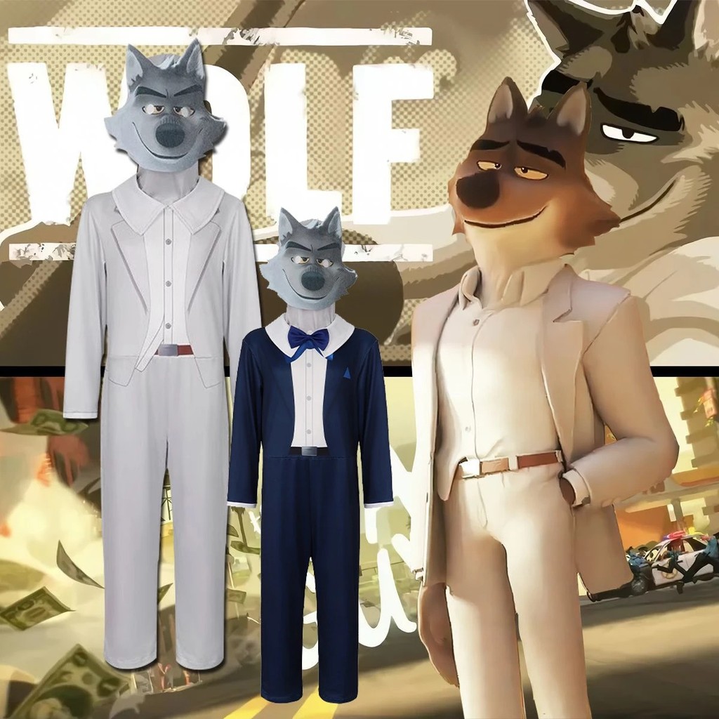 The Bad Guys Overson cosplay Roupas Infantis De Uma Peça Halloween Tai Grey Wolf Boys Suit