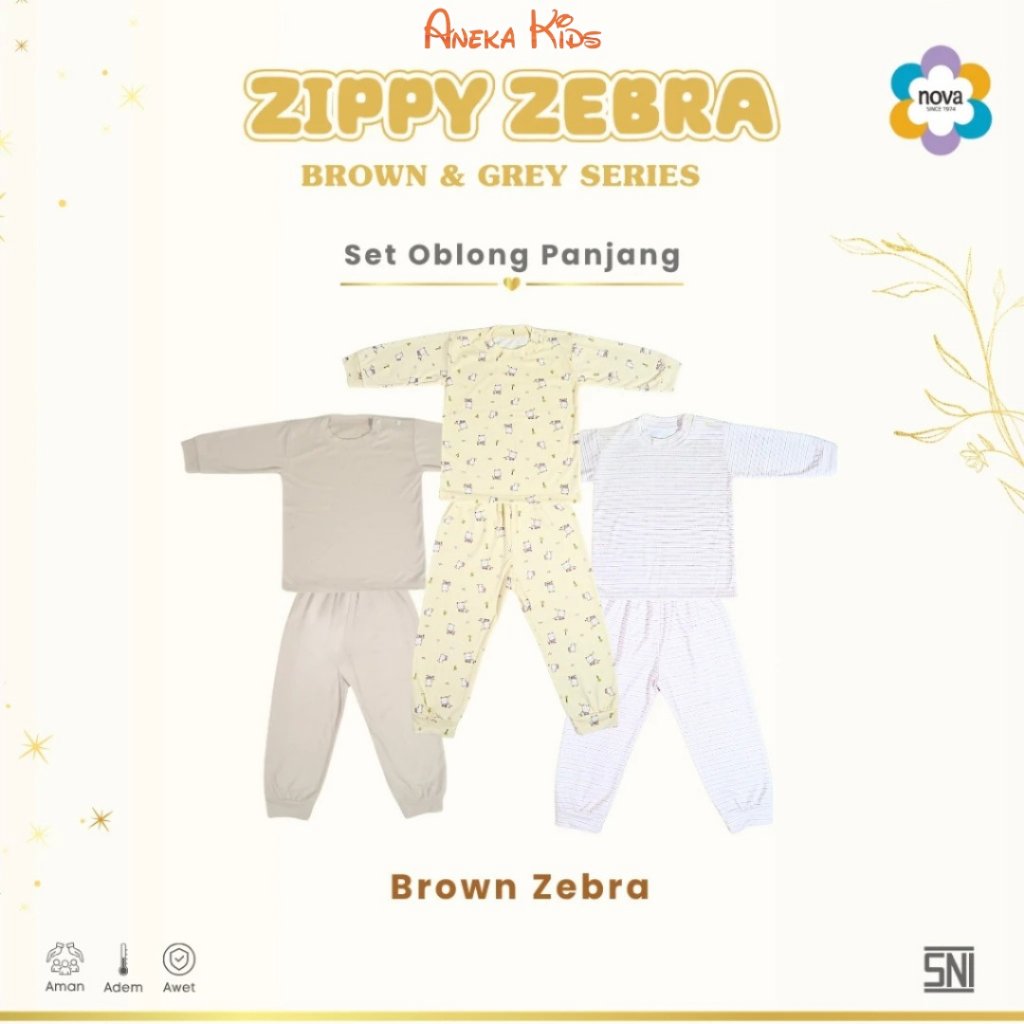 Conjunto De Camisetas Nova Zebra Brown/Grey Series-Infantis