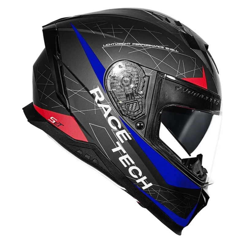 Capacete Race Tech Volt Set Preto Vermelho C/ Viseira Solar