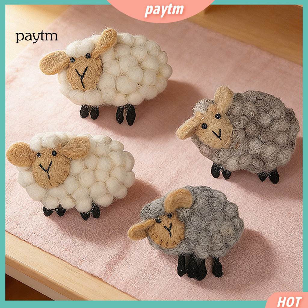 Wool Felt Sheep Decor Handmade 3d Lamb Decoration – Cute Brooch for Clothing Scarves Hats Bags Diy Accessory Perfect f