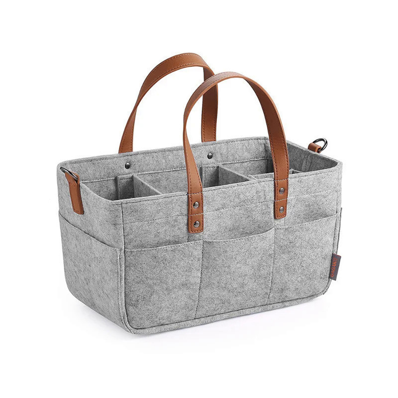 Baby Felt Armazenamento Nursery Organizer Basket Infantil Fralda Saco com Alça Caddy Mudando Fralda Crianças Transportad