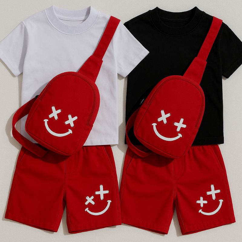 Conjunto infantil menino acompanha bag volta as aulas 2 cores disponíveis