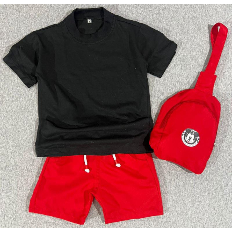 Conjunto Mickey  menino estiloso acompanha bag