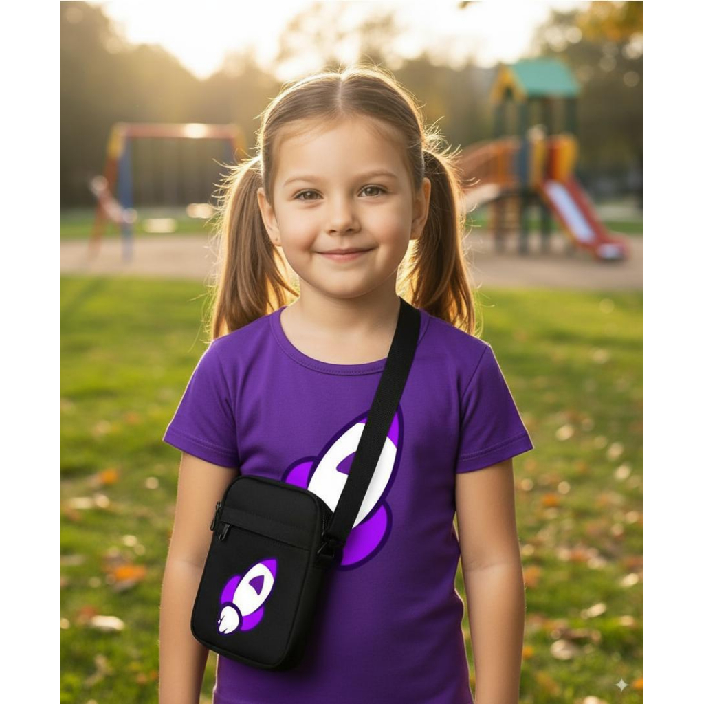 camiseta infantil algodão100%+bolsinha bag look estiloso foguete