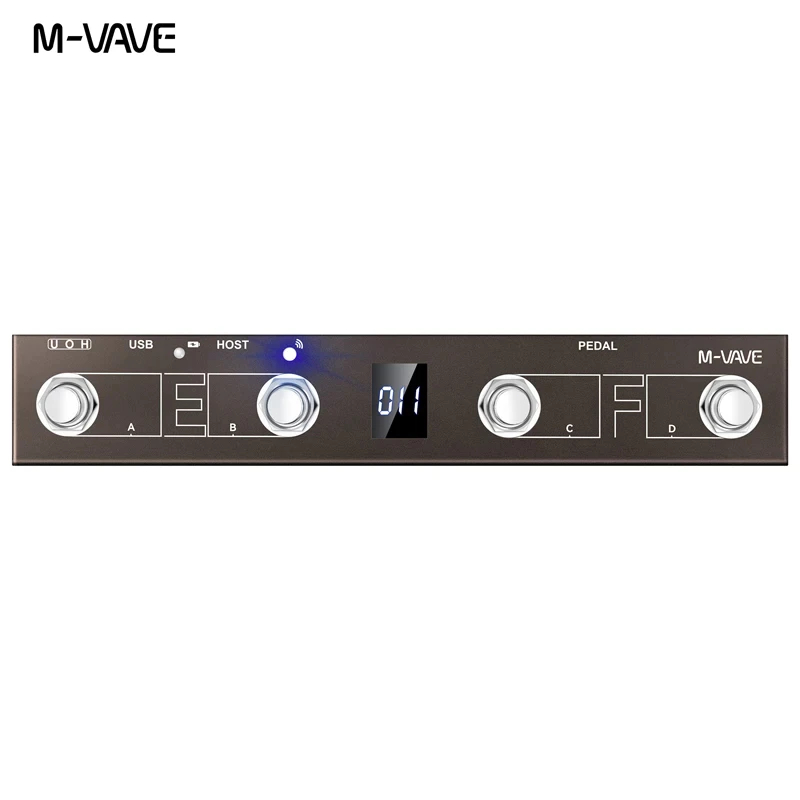 M-vave Chocolate Plus Programmable MIDI Controller 4 Buttons Footswitch Suporta controle de pé MIDI USB e função de host