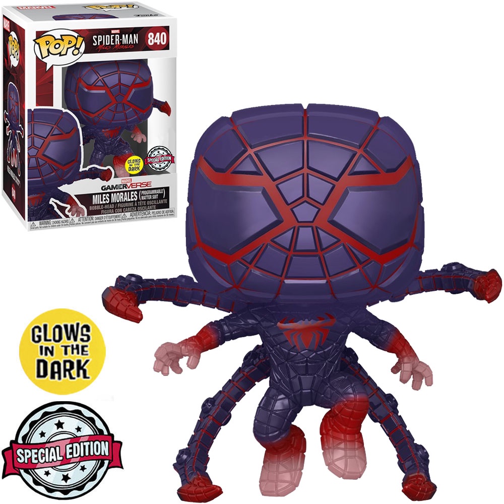 Funko Pop Marvel Gamerverse Spider-man Exclusive - Miles Morales Programmable 840 (glow) Novo Original