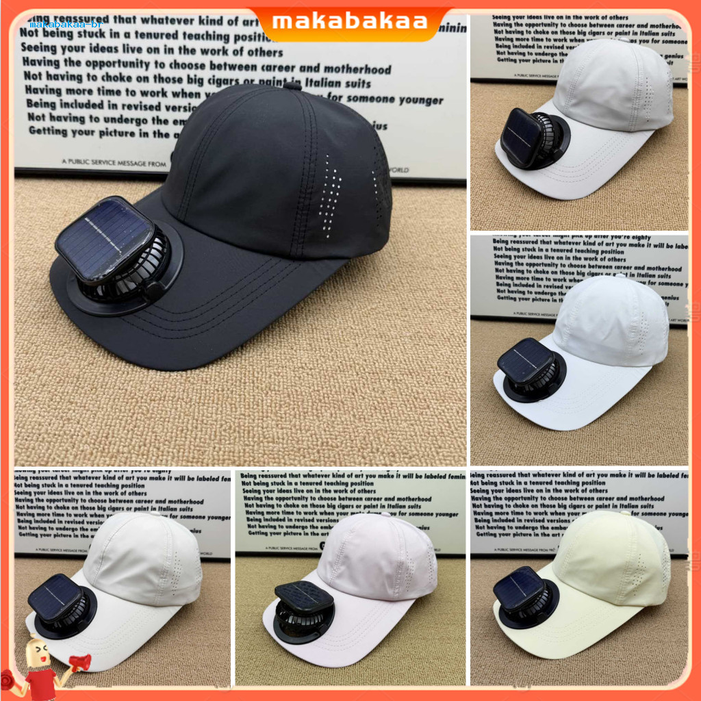 Baseball Hat with Built-in Silent Fan 3-speed Solar Usb Charging Anti-uv Sun Protection Brim Quick-dry Breathable for Ou
