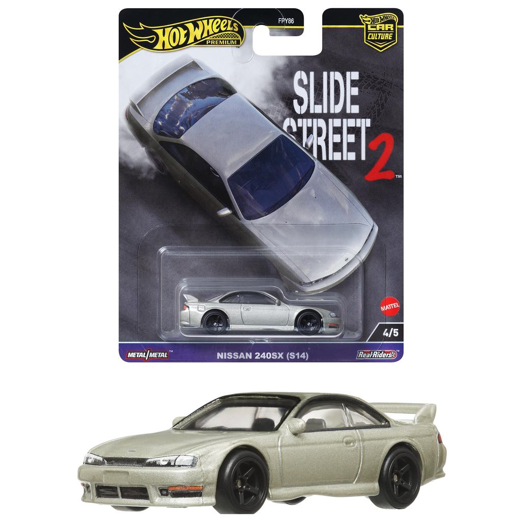 Car Culture Slide Street Nissan 240SX (S14) Vehicle Toy Miniature Car Silver HK Japan
