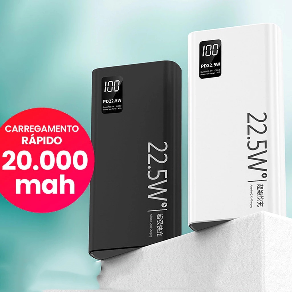 Carregador Portátil 20000mah grande capacidade power bank 22.5w rápido portátil bateria Com Tela Lcd 100% Original moby