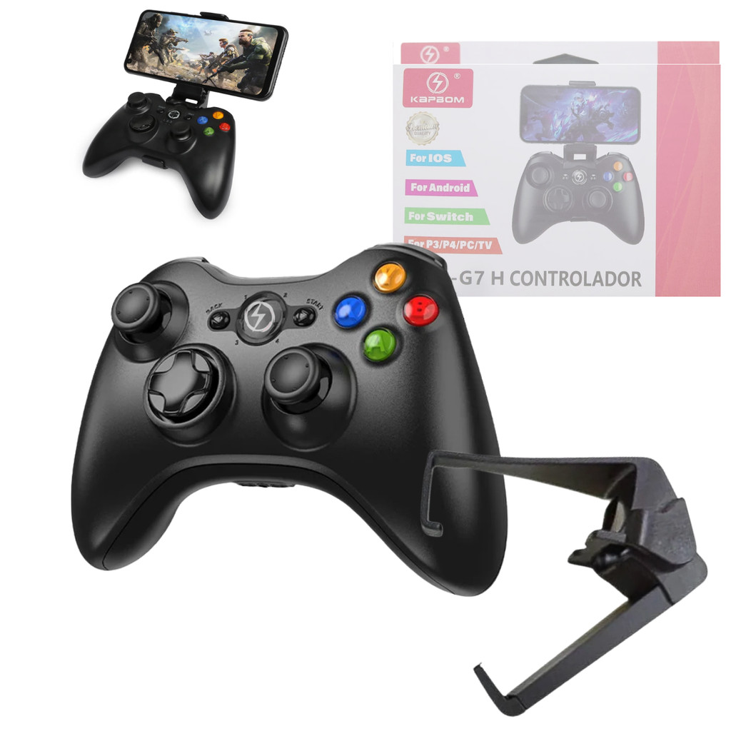 Controle Gamer Bluetooth para Celular com Suporte de Encaixe Kapbom KAP-G7 (H)