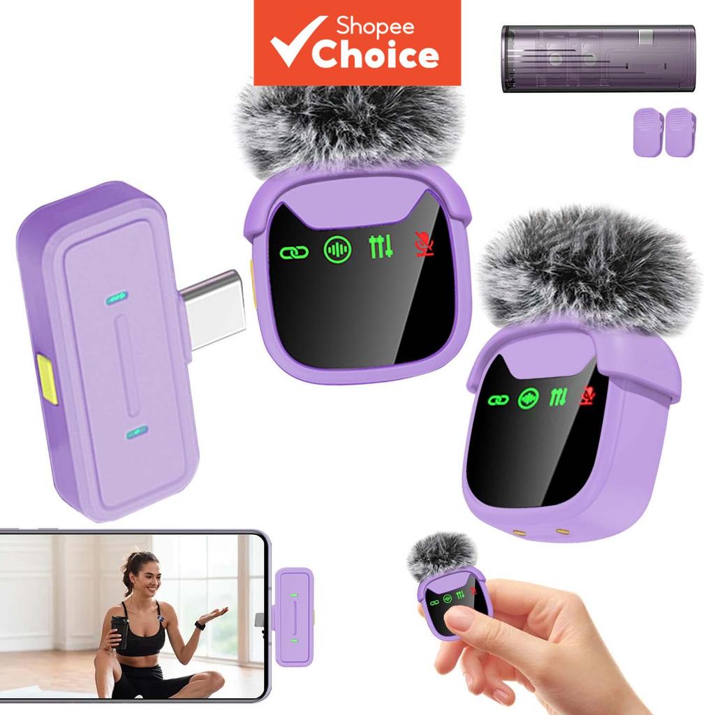 Pacote De 2 Microfones De Lapela Com Clipe Para iPhone E Android-Mini Sem Fio Vlogging , YouTube , TikTok Podcast