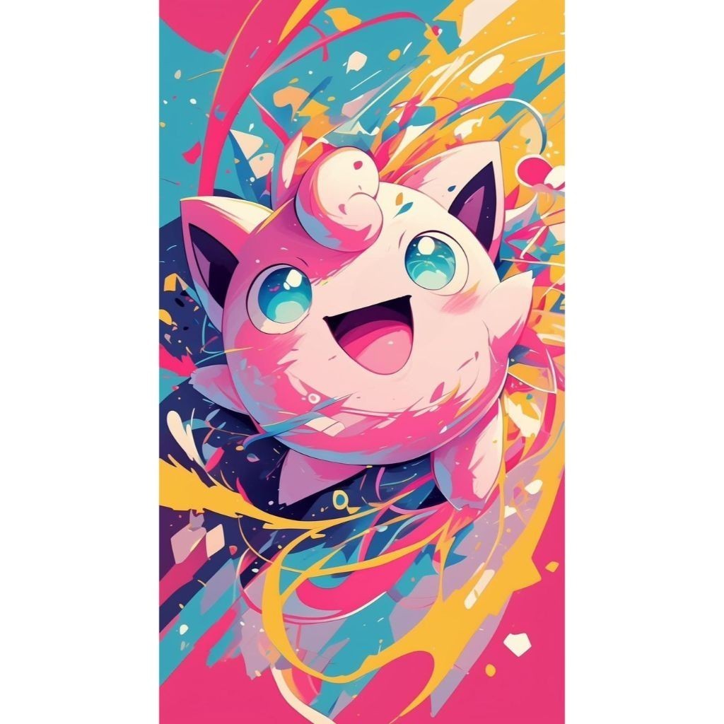 Quadro \decorativo Jigglypuff Pokemon Placa decorativa MDF