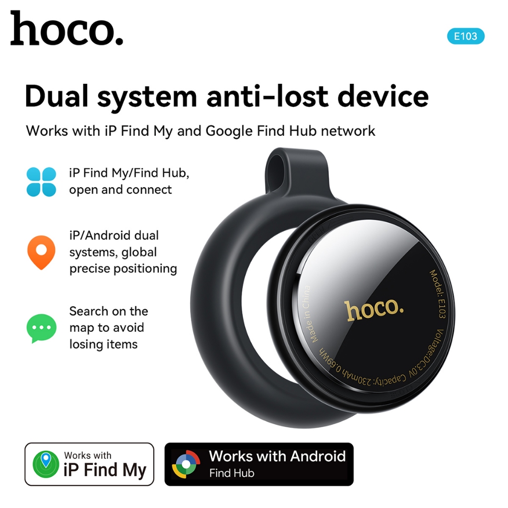 [Suporte Para Sistemas Duplos] HOCO E103 Posicionamento Inteligente Dispositivo Anti-Perda Encontre Minha Rede Com Capa
