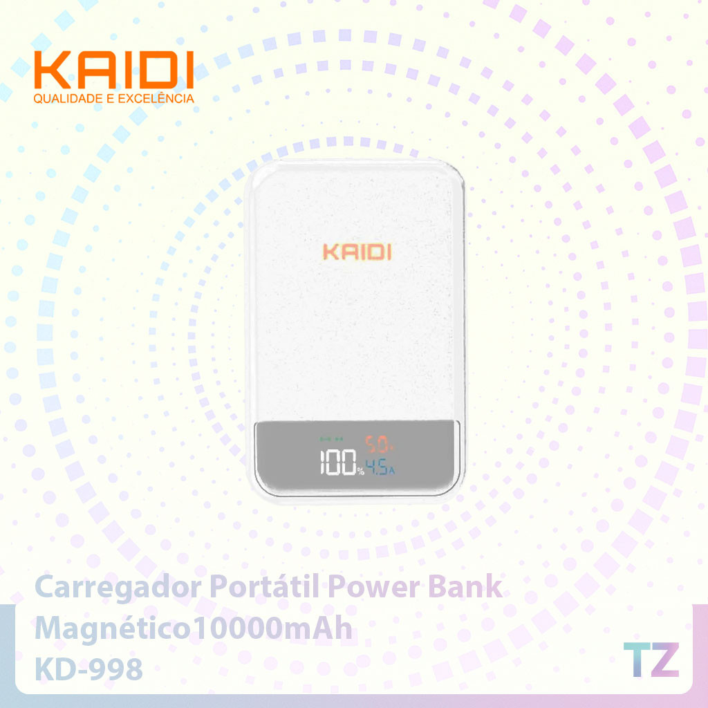 10000mAh Carregador Portátil Magnético Power Bank  Kaidi KD-998