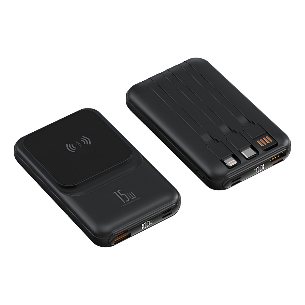 Banco De Energia Portátil Magnético 10000mah Vem Com Cabo